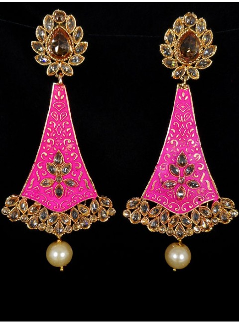 Reverse Ad Earrings With Meenakari Work